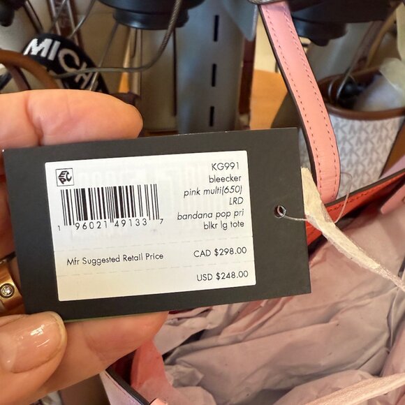 NWT KATE SPADE BLEECKER TOTE SHOULDER BAG PINK WITH BANDANA POP PRINT WALLET - Picture 5 of 5